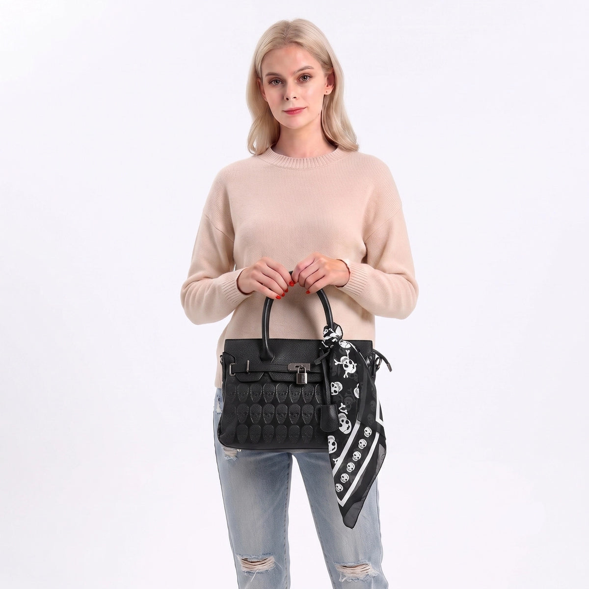 Skull Satchel in Vinyl