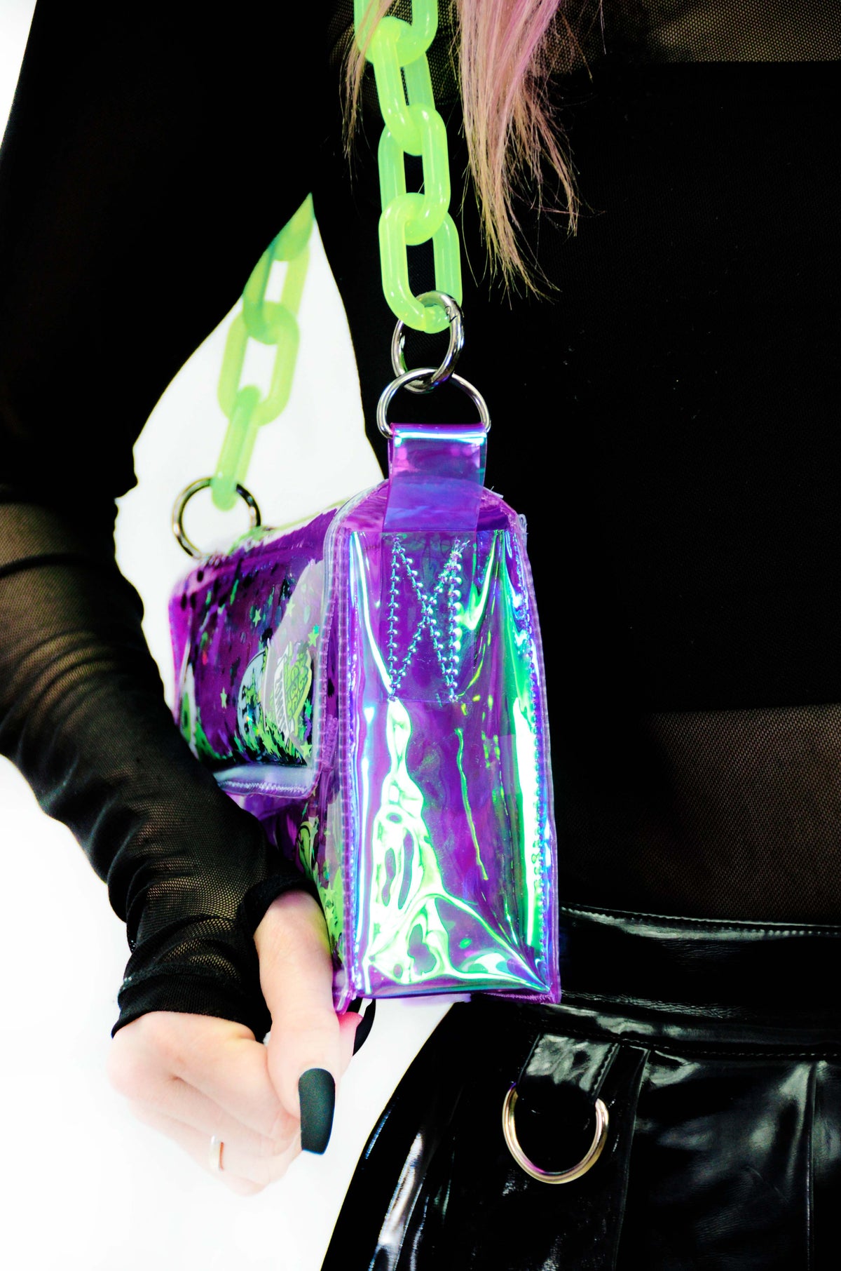 Electric Bubblegum Liquid Glitter Mini Purse - Monster Mash