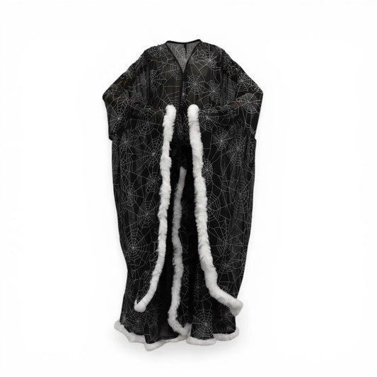 Western Evil Venoma Black Boudoir Feathered Robe | Gothic Glamour & Sheer Luxury Lingerie
