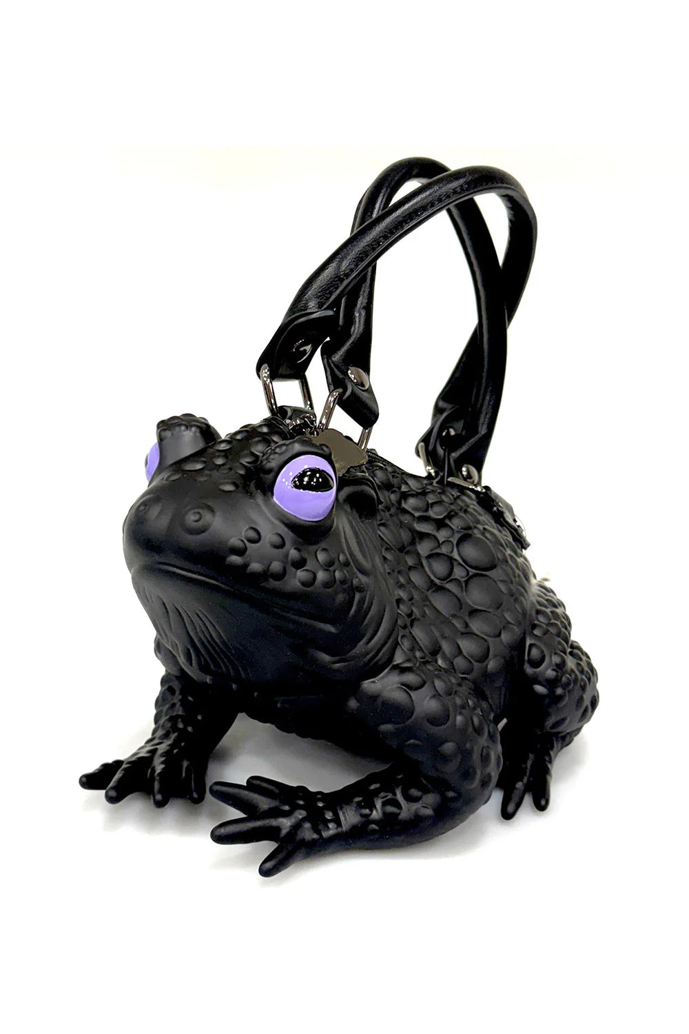 WiNDY WILLOWS Black Toad Bag Purple Eyes