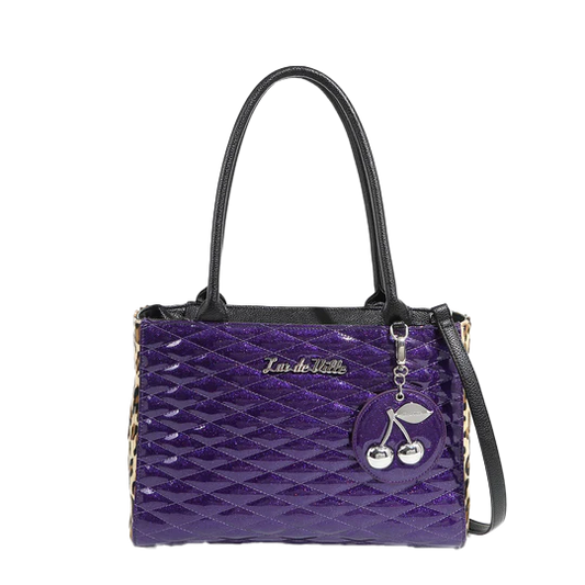 POISONOUS PURPLE SPARKLE CHERRY TOTE