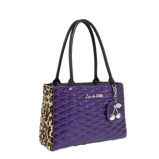 POISONOUS PURPLE SPARKLE CHERRY TOTE