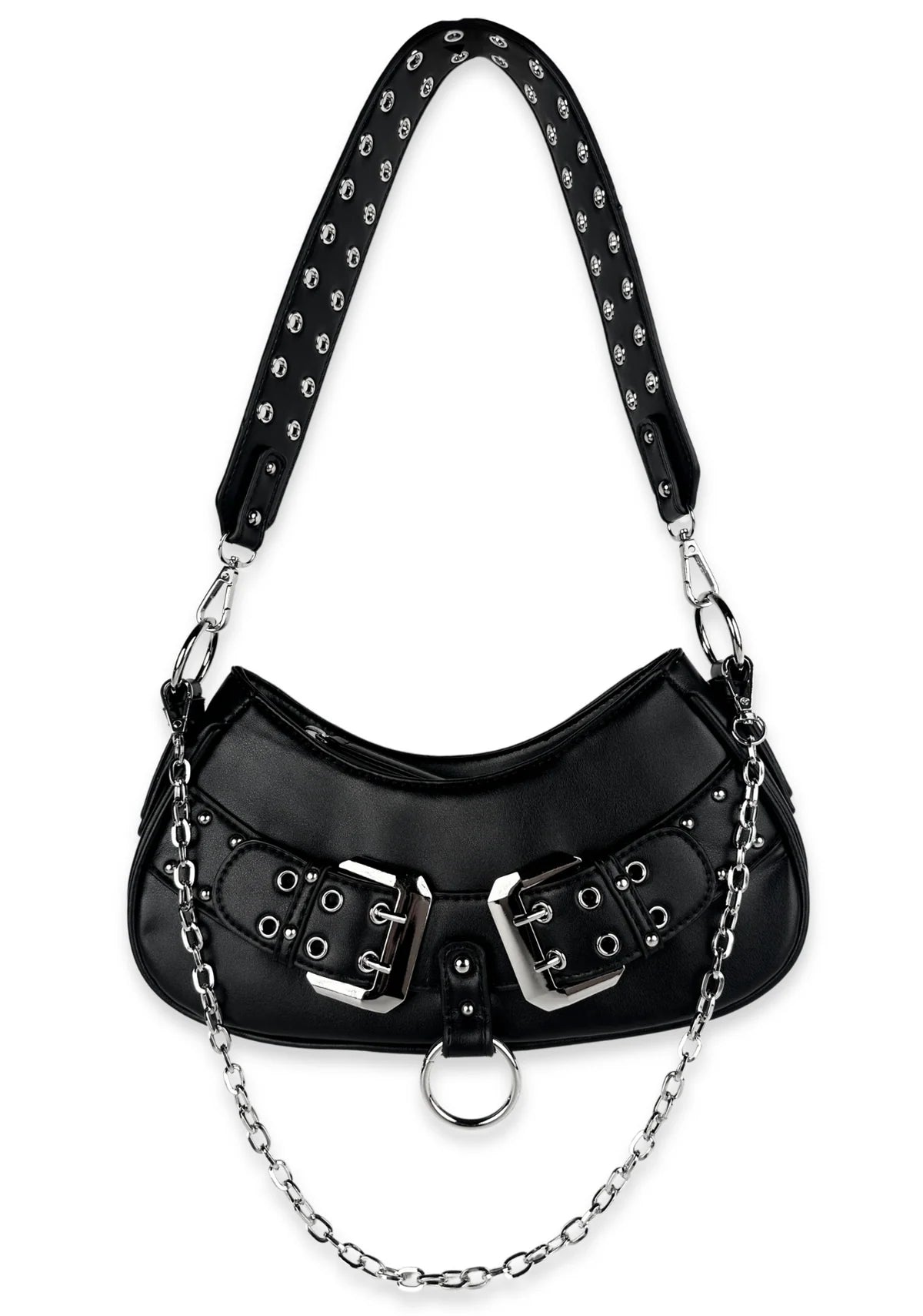 Y2K Convertible Double Belt Shoulder Bag by Wicked Misfit