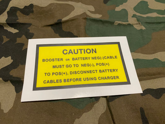 CAUTION BATTERY CHARGER DECAL