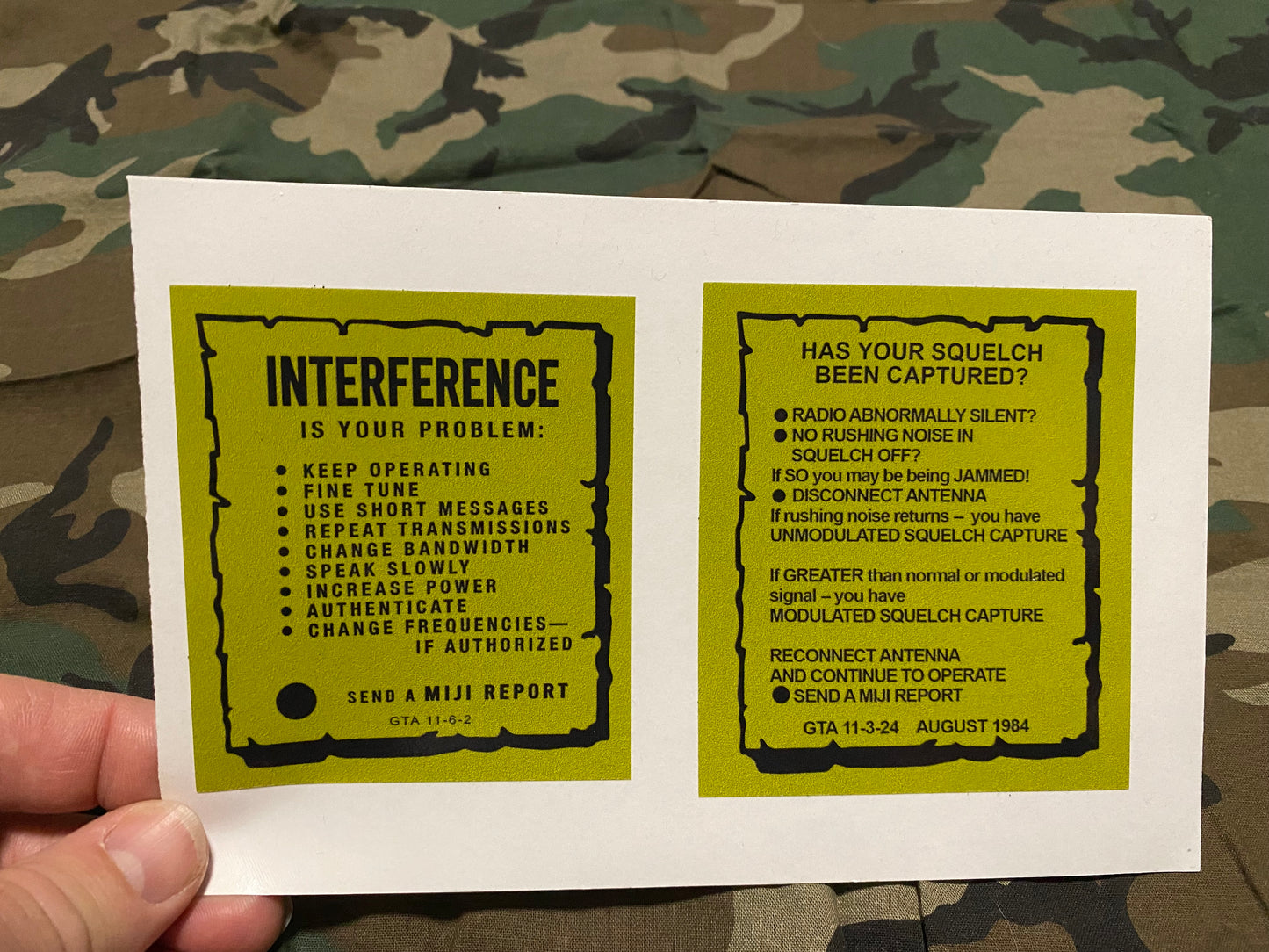 RADIO INTERFERENCE/ SQUELCH CAPTURE SET