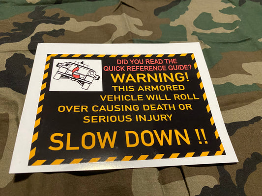 ARMORED VEHICLE ROLLOVER DECAL HWWMV