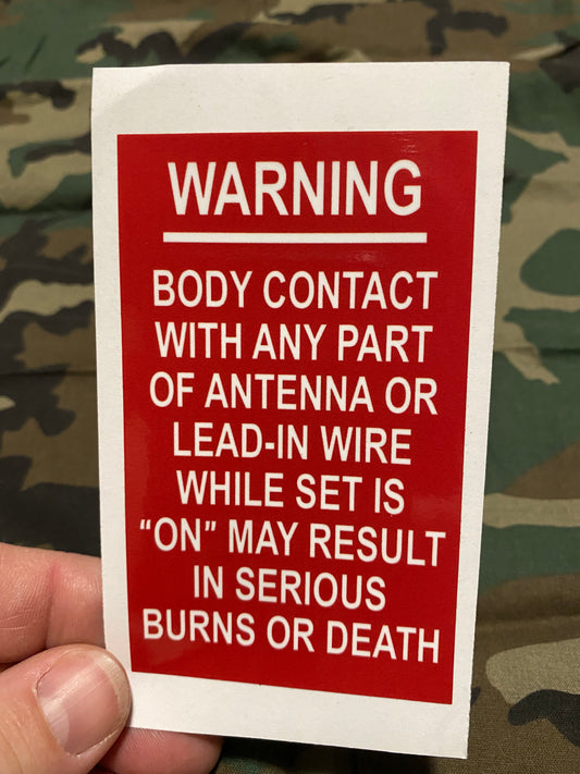 WARNING SERIOUS BURNS OR DEATH DECAL
